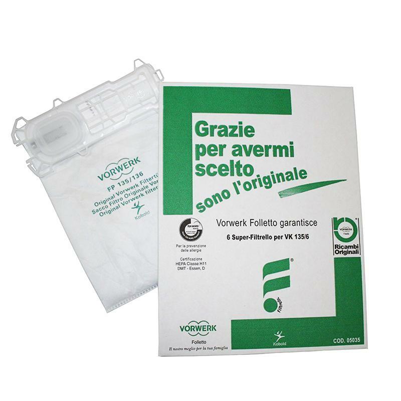 vorwerk sacchetti vk 135 vk 136 super filtrello originali fp135 fp136 - foto 2