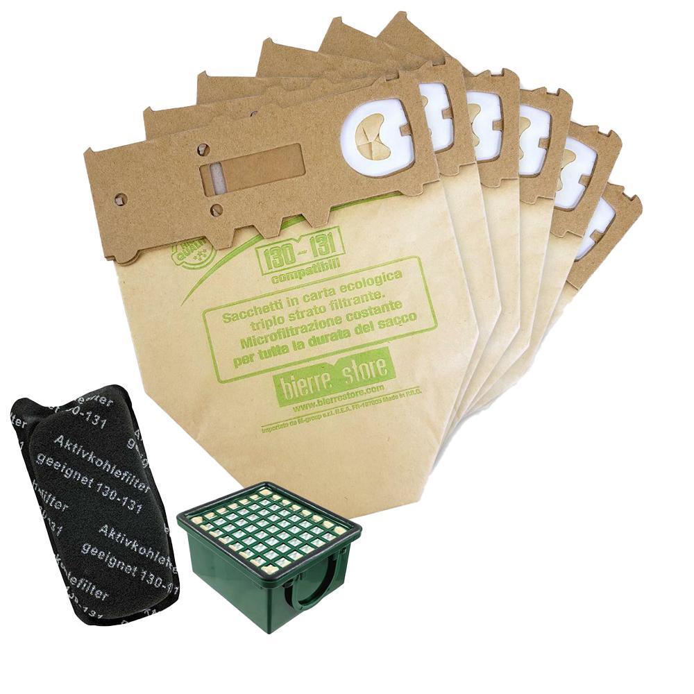 bierre store kit sacchetti folletto vk 130 - 131 6 pz + granuli peonia + filtri compatibili - foto 2